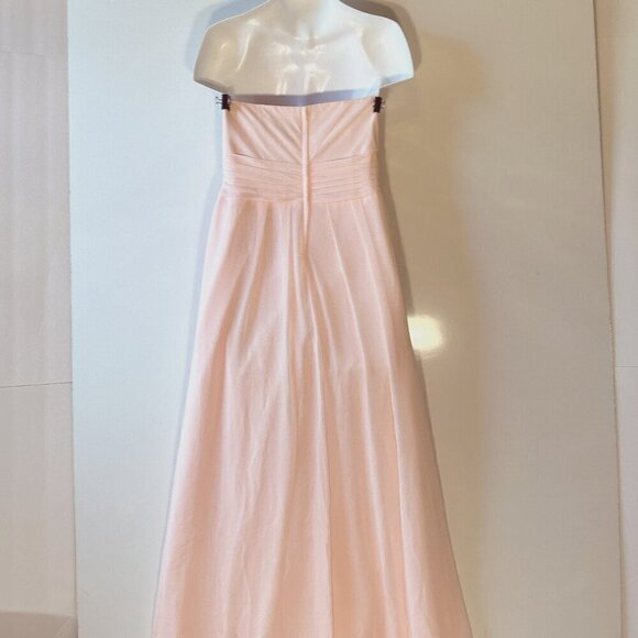 David's Bridal SZ 12 Bridesmaid Petal Strapless sweetheart neck wedding bridal - Picture 8 of 11